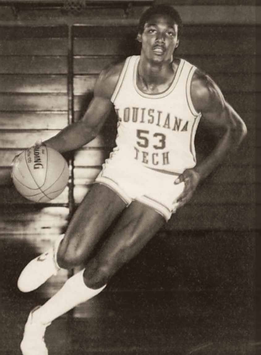 Karl Malone playing for Louisiana Tech, 1982